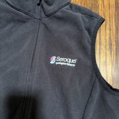 Pharmaceutical Rep Drug Merch Swag Seroquel Black Lands’ End Fleece Vest Medium