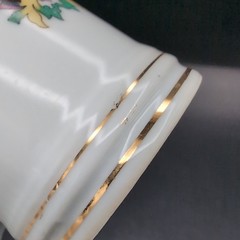 VTG Porcelain Apothecary Jar Vitamin Gold Trim DOM