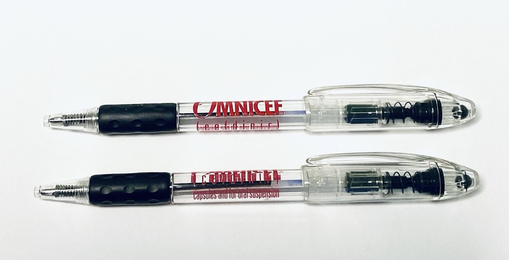 OMNICEF PHARMACEUTICAL REP PENS (2) RETRACTABLE REFILLABLE