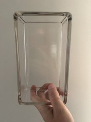 Antique Caulk Clear Glass Covered Box w/ Lid Included, Rectangular