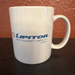 Vintage Lipitor Coffee Mug Cup Pharma Drug Rep Advertising Doctor White 11 oz