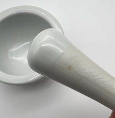 Vintage Porcelain Mortar and Pestle White