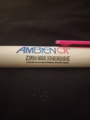 GIANT AMBIEN CR PEN HUGE ZOLPIDEM SLEEPING PILL ADVERTISEMENT WHITE PINK