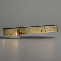 Vintage Walgreens Employee Tie Clip Gold w/ Green Stones 1960s–80s