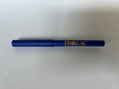 Rare Blue Bic Prozac Drug Rep Pharmaceutical Promo Pen (no longer writes)