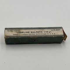 RARE Abbott Lobeline Sulfate Pharmacy Glass Tube unused