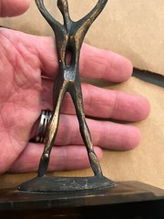 Vintage Bronze Bakelite? Dicarbosil Pharmaceutical Ad Statue Trophy MCM