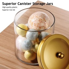 SheeChung 3 Pack 50 Ounce Large Clear Apothecary Jar with Gold Rust-Proof Lid…