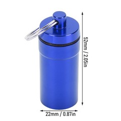 2-5pcs Mini Keychain Tablets Case Water Proof Outdoor Tablets Container Blue
