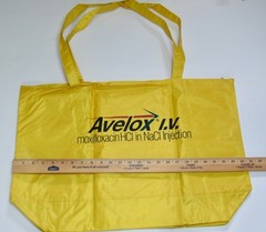Huge Avelox Vinyl Zippered Tote Drug Rep Pharmaceutical Promo Advertising Yellow