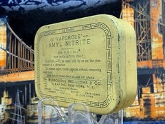Vintage Burroughs Wellcome Amyl Nitrite Vaporole Tin Popper Canister (Empty)
