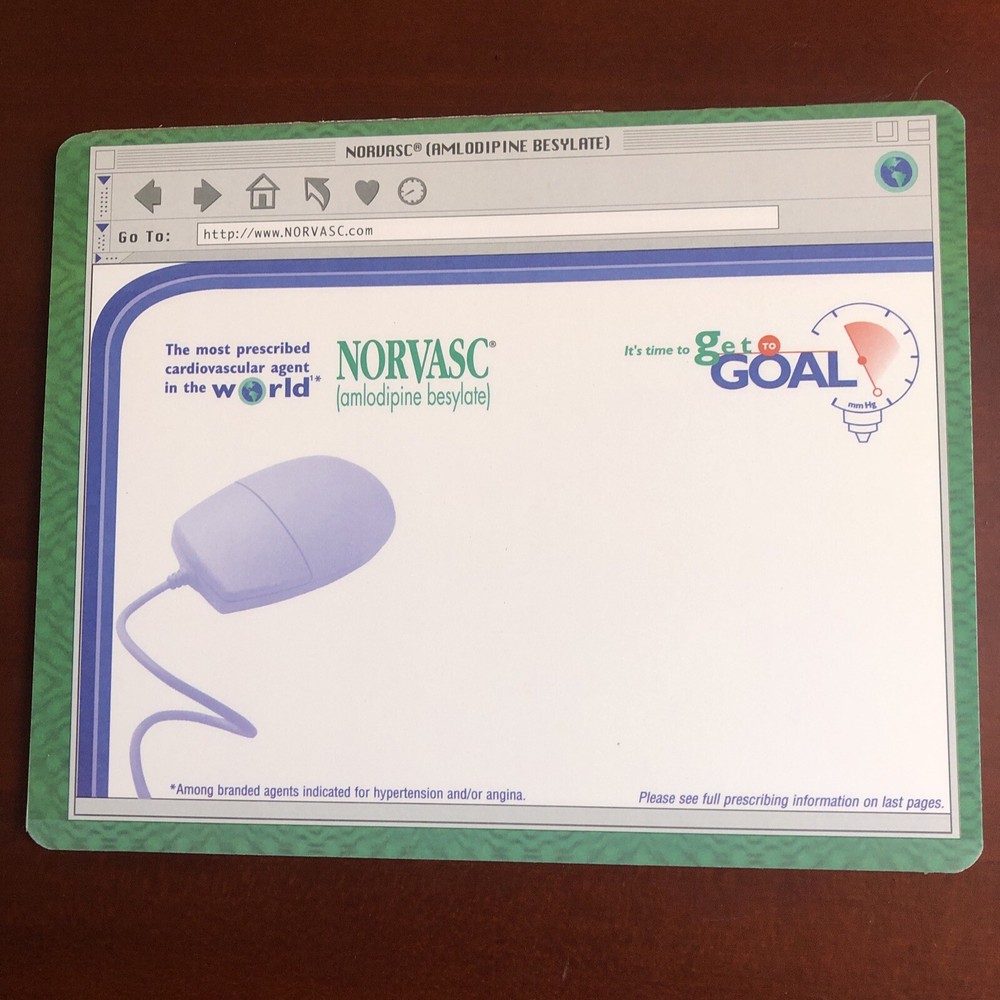 pharmaceutical drug promo NORVASC mouse pad 8×6″