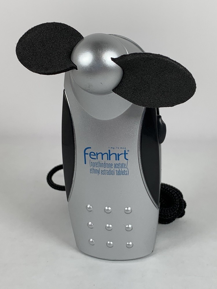 Drug Rep Femhrt Personal Fan Vintage Tested Works 2 AA Original Owner Soft Blade