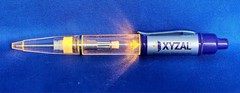XYZAL 4 Drug Rep Ink PEN Light Up Purple Gold Collectible Pharmaceutical Medical