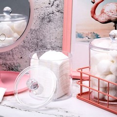 Meanplan Plastic Apothecary Jars with Lids Acrylic Holder Dispenser for Bathr…
