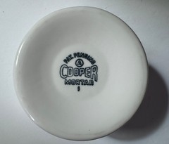 Vintage Mid-Century MCM Lab Heavy White Porcelain Cooper Mortar & Pestle 1950s