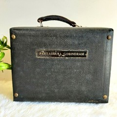 Vintage Partabmull Gobindram Wood Leather Homoeopathic Medicine Case Travel W629