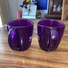 2 Nexium Purple Acrylic Coffee Cup Mugs Transparent Rep Pharmaceutical Promo