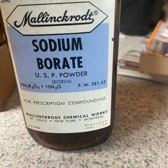Vintage Mallinckrodt Sodium Borate Amber Glass Apothecary Bottle 1lb 1954 6.5in