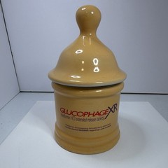 Glucophage XR Advertisement Yellow Apothecary Jar Medicine RN Pharmaceutical