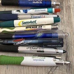 Lot of 8 Pharmaceutical Drug Rep Pens – Mixed Brands -Most Don’t Work- No Dupes