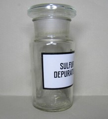 Vintage Medical Science Glass Bottle,Germany,SULFUR DEPURATUM