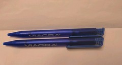 Viagra Plastic Pens x2 Dark Blue Plastic Body Pharmaceutical Drug Rep Promo