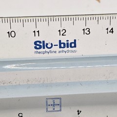 Vintage Slo-Bid Theophyline Pharmaceutical Salesman Drug Rep Clear Ruler