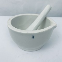 Vintage Apothecary Lot Pyrex Acid Coors Mortar Pestle Porcelain Science Lab