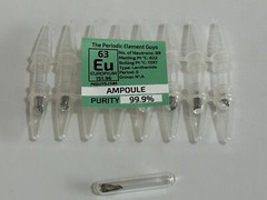 8 x Europium Metal 99.9% un-oxidized Argon Ampoules WHOLESALE Periodic Elements