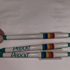 Lot Of 3 Merck Pepcid Rainbow Plastic PENS, DRUG REP. Pharmaceutical. LGBTQ