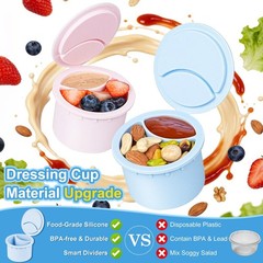 [UPGRADE] 4 Pack Green Salad Jars with Lids and Airtight Silicone Dressing Cu…