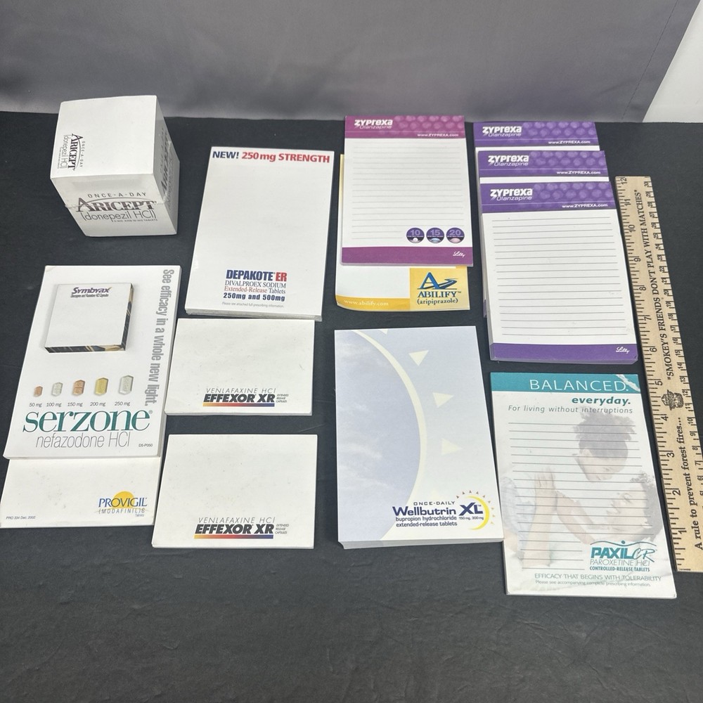 Lot of 14 Pharmaceutical Notepads Some Flawed Partial swag Note Pads