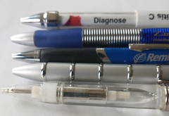 Lot 5 Pharmaceutical Drug Rep Pens Medical Pharmacy Collectibles Heavy Metal