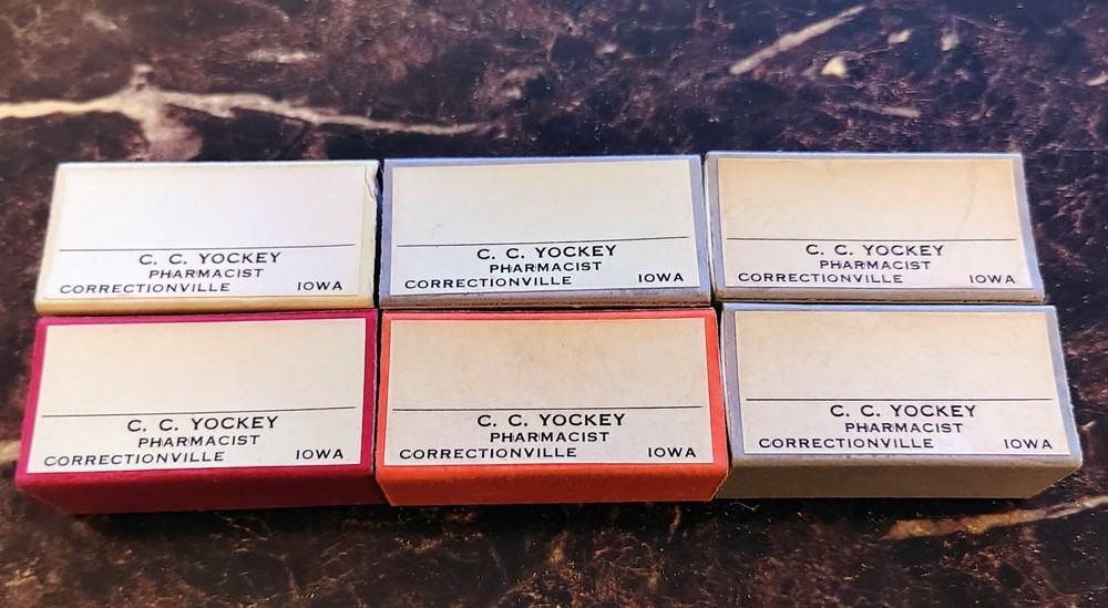 Vntg 1930s Prescription Pill Box C.C. Yockey Correctionsville Iowa Pharmacy Lot