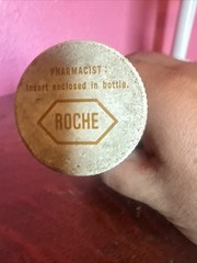 Vintage Roche Pharmaceutical Promotional Glass Paperweight Display