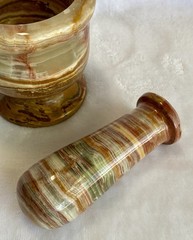 Vintage Fred Harvey Trading Co Onyx Mortar & Pestle Set – Original Tag