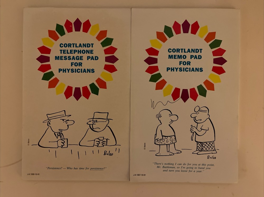MONOPRIL Cortlandt Memo And Telephone Message Pads For Physicians Set Of Two