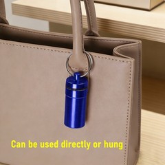 1-5pcs Mini Keychain Tablets Case Water Proof Outdoor Tablets Container Blue