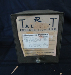 Vintage Talbot Prescription File- Metal Box- Montgomery PA- Miller’s Pharmacy #1