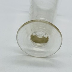 VINTAGE ETCHED GLASS FOOTED MEASURING BEAKER LAB APOTHECARY