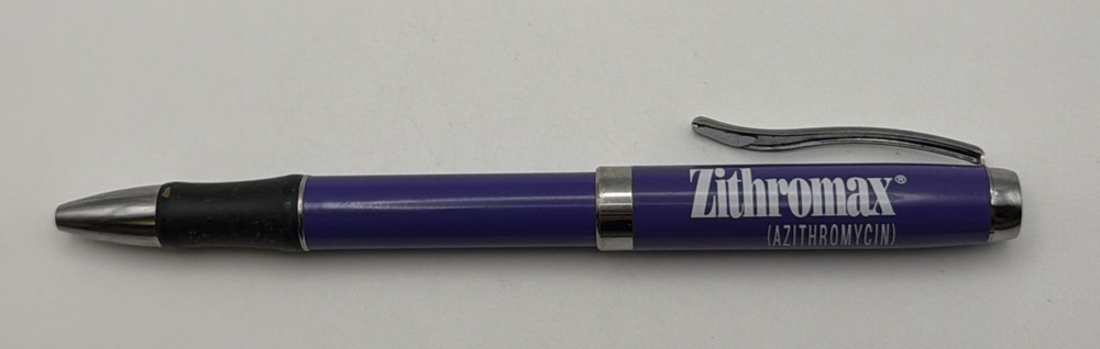 Rare Purple Zithormax Pharmaceutical Refillable Pen Collectable – Tested & Works