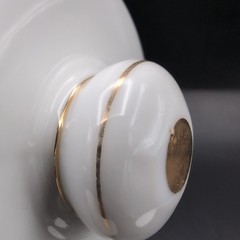 VTG Porcelain Apothecary Jar Vitamin Gold Trim DOM
