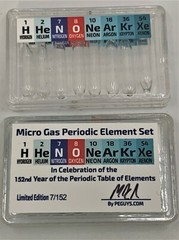 New Micro Low Pressure 8 Gas Ampoules Element Set Helium Xenon Krypton Neon H O