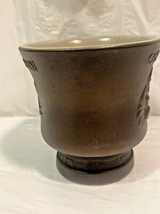 Vtg Schering Cosmas & Damian Ceramic Mortar Footed Rx Apothecary Jar *No Pestle*