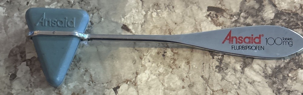 Vintage Ansaid Flurbiprofen Pharmaceutical Drug Rep Advertisement Reflex Hammer