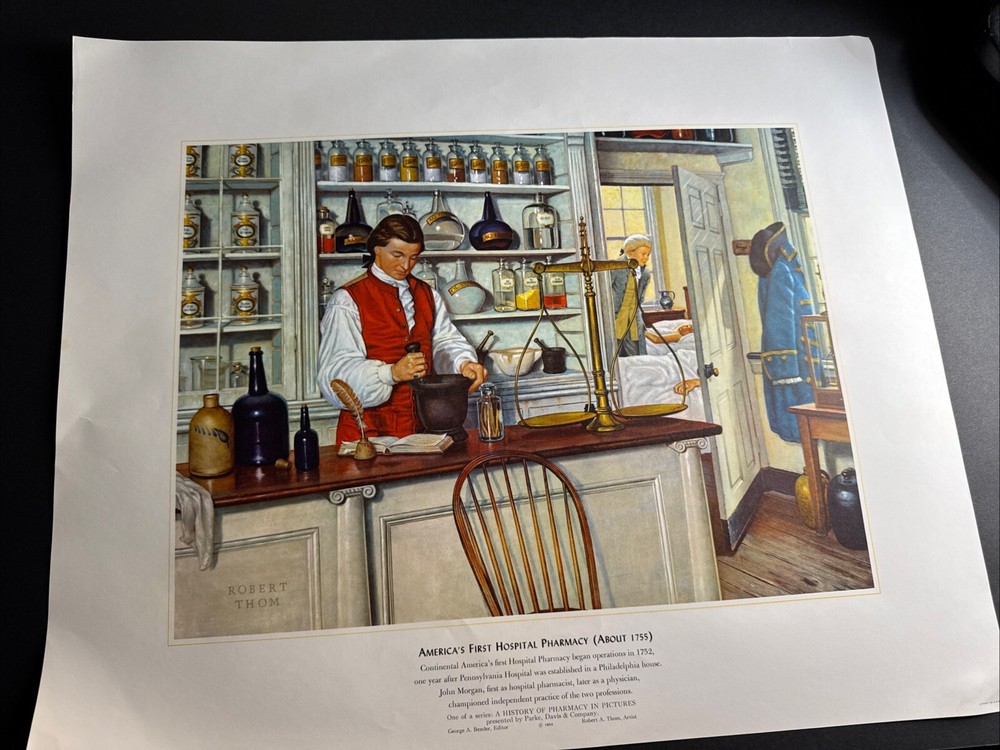 A HISTORY OF PHARMACY IN PICTURES 1954 PRINT#20 Great Gift For Doctor 22″×18″