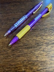 Lot of 2 Drug Rep Zyprexa Symbyax Collectible Pharmaceutical Pens Purple Lilly