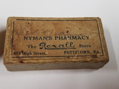 VINTAGE Nyman’s Pharmacy PRESCRIPTION CARDBOARD BOX 132 High Street Pottstown PA