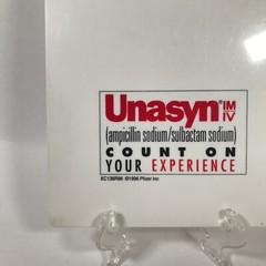 Unasyn IM/IV Ampicillin Sodium/Sulbactam Sodium White Plastic Clipboard 13.5″x9″